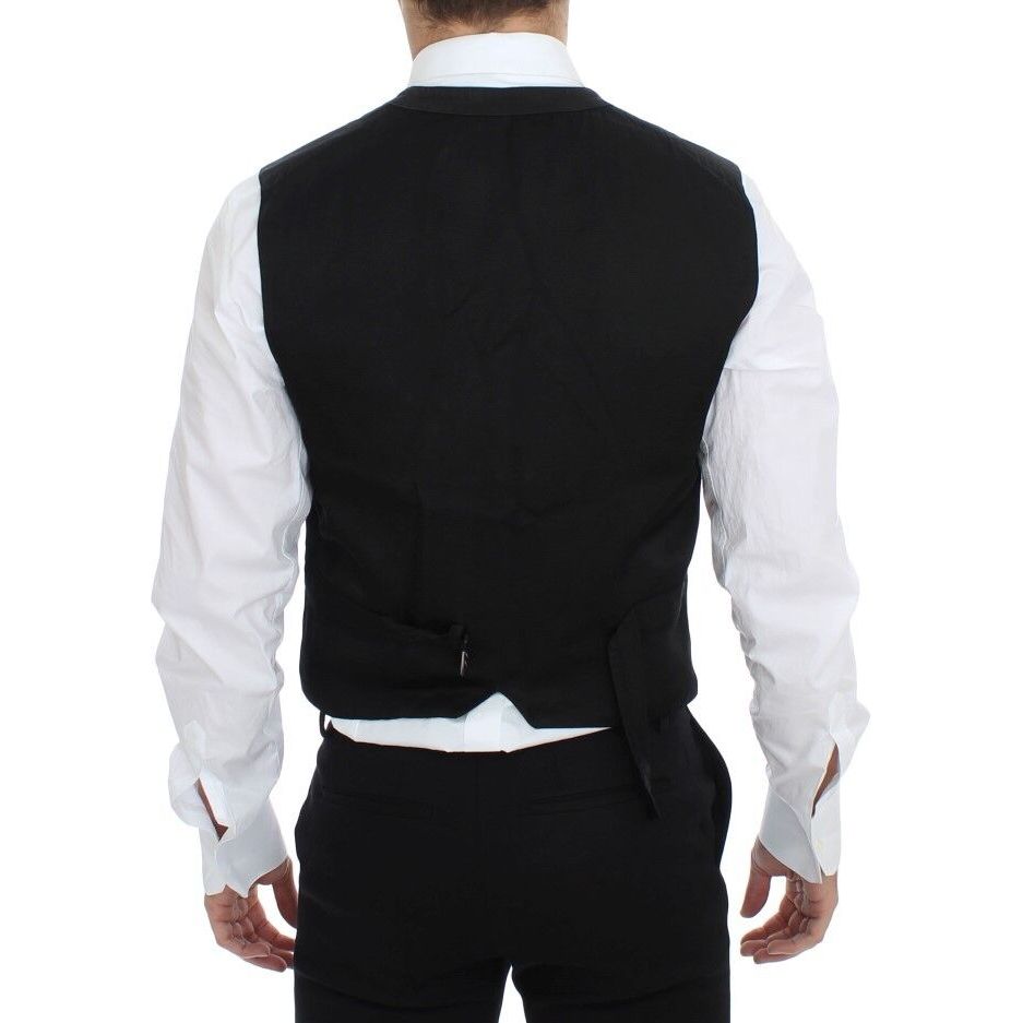 Dolce & Gabbana Black Cotton Blend Dress Vest