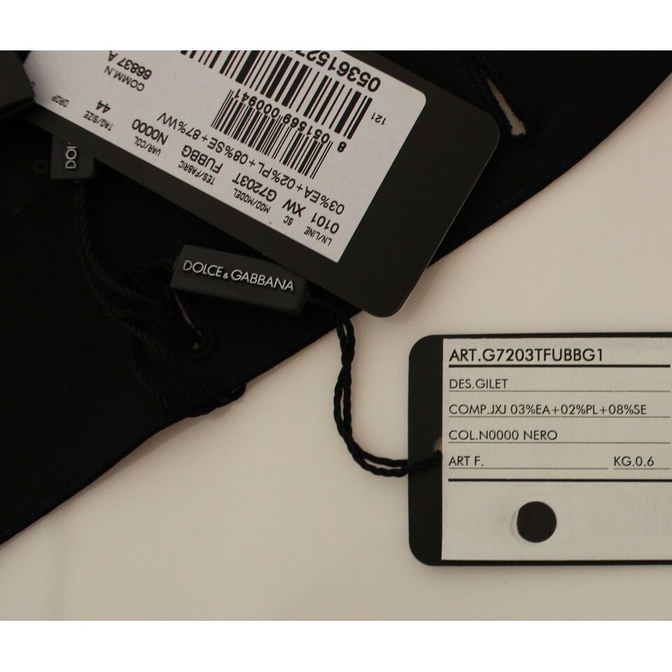 Dolce & Gabbana Black Silk-Wool Dress Vest