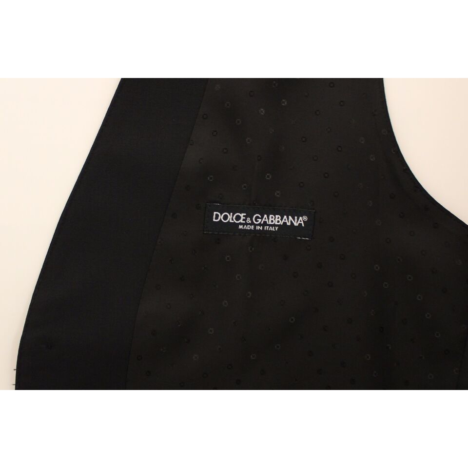 Dolce & Gabbana Black Silk-Wool Dress Vest