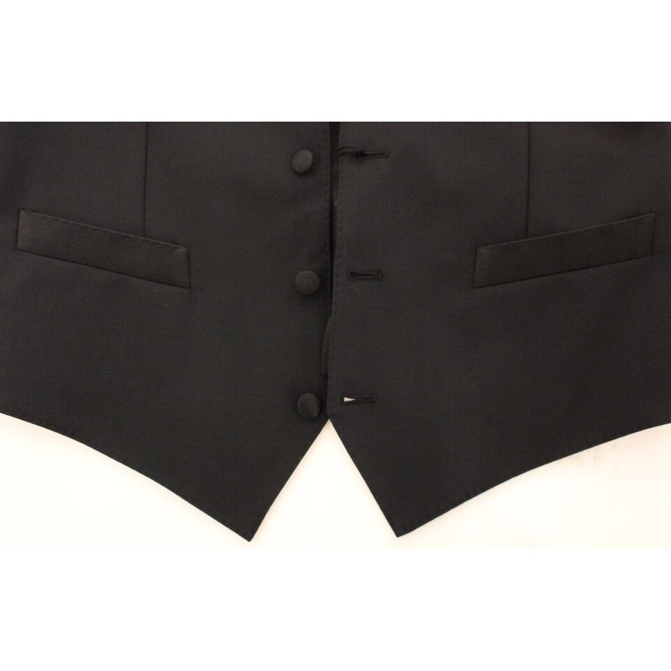 Dolce & Gabbana Black Silk-Wool Dress Vest