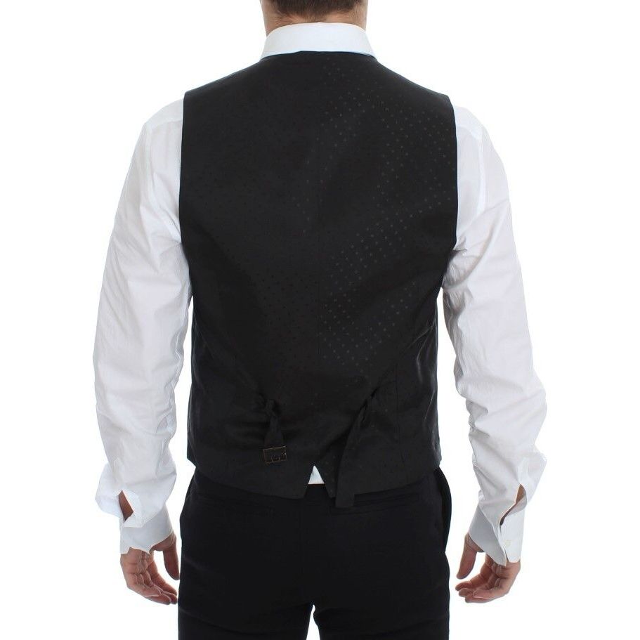 Dolce & Gabbana Black Silk-Wool Dress Vest