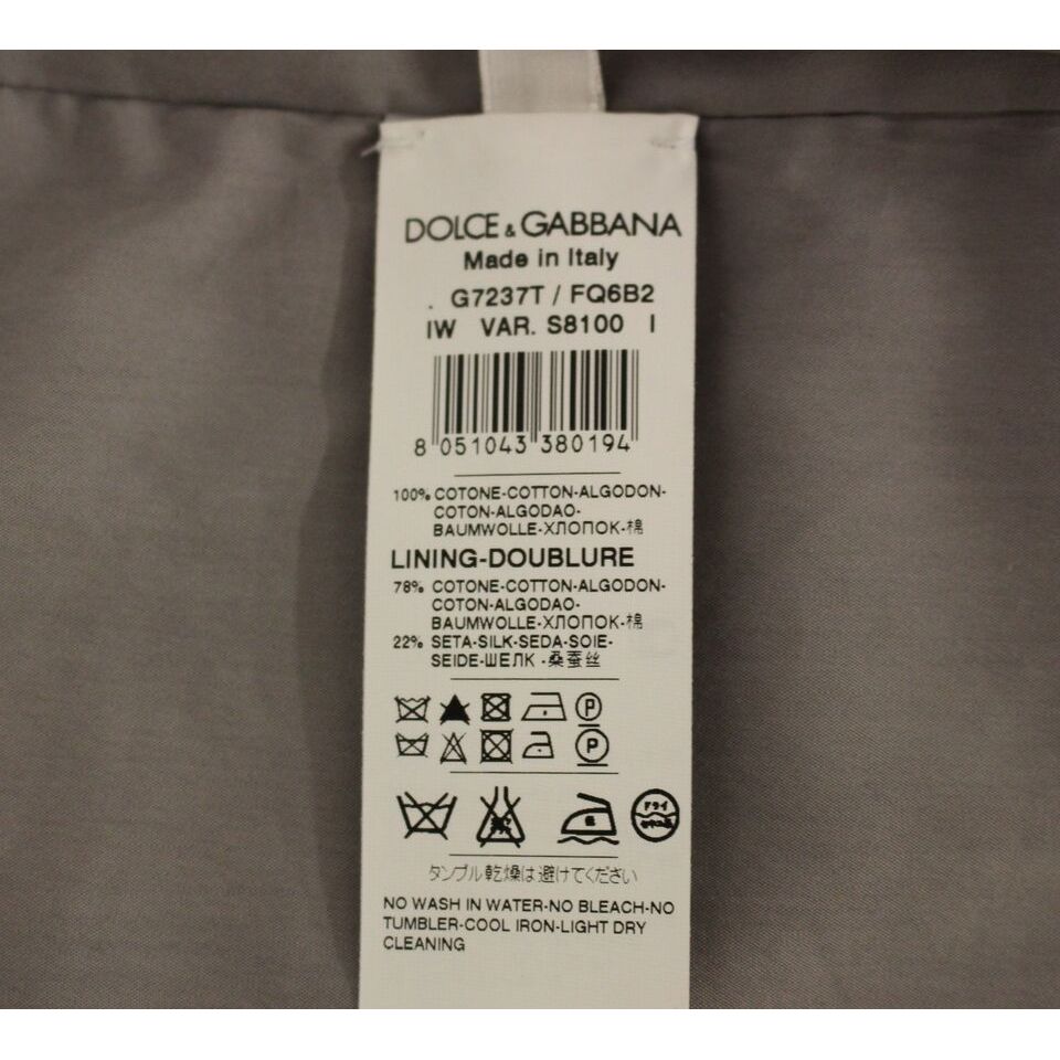 Dolce & Gabbana Gray Cotton Slim Fit Dress Vest