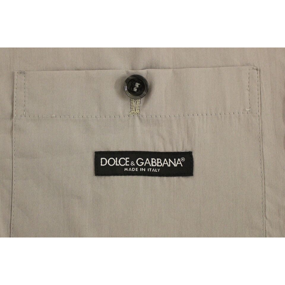 Dolce & Gabbana Gray Cotton Slim Fit Dress Vest