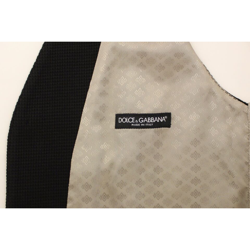 Dolce & Gabbana Black Silk Dress Vest for Luxe Style