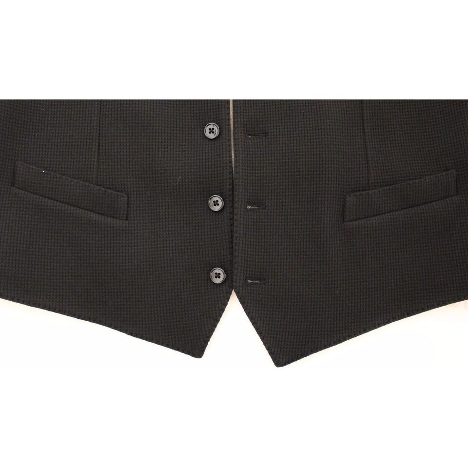 Dolce & Gabbana Black Silk Dress Vest for Luxe Style