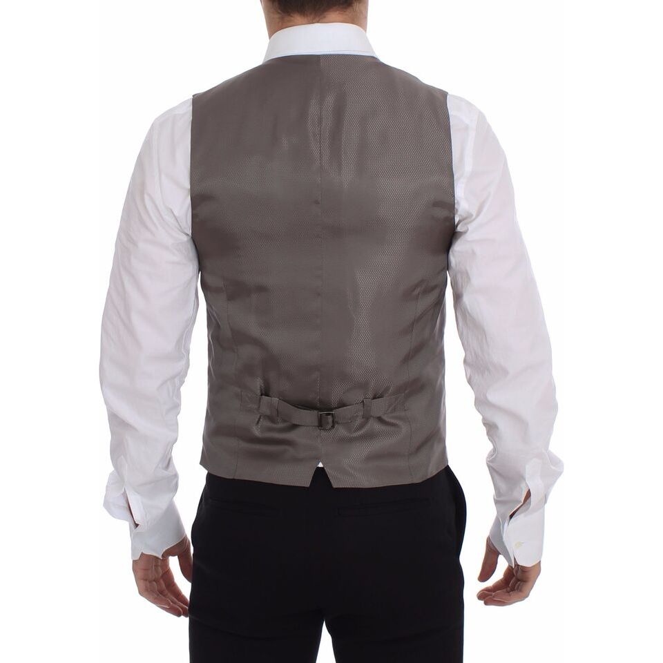 Dolce & Gabbana Beige Cotton Dress Vest for Luxe Style
