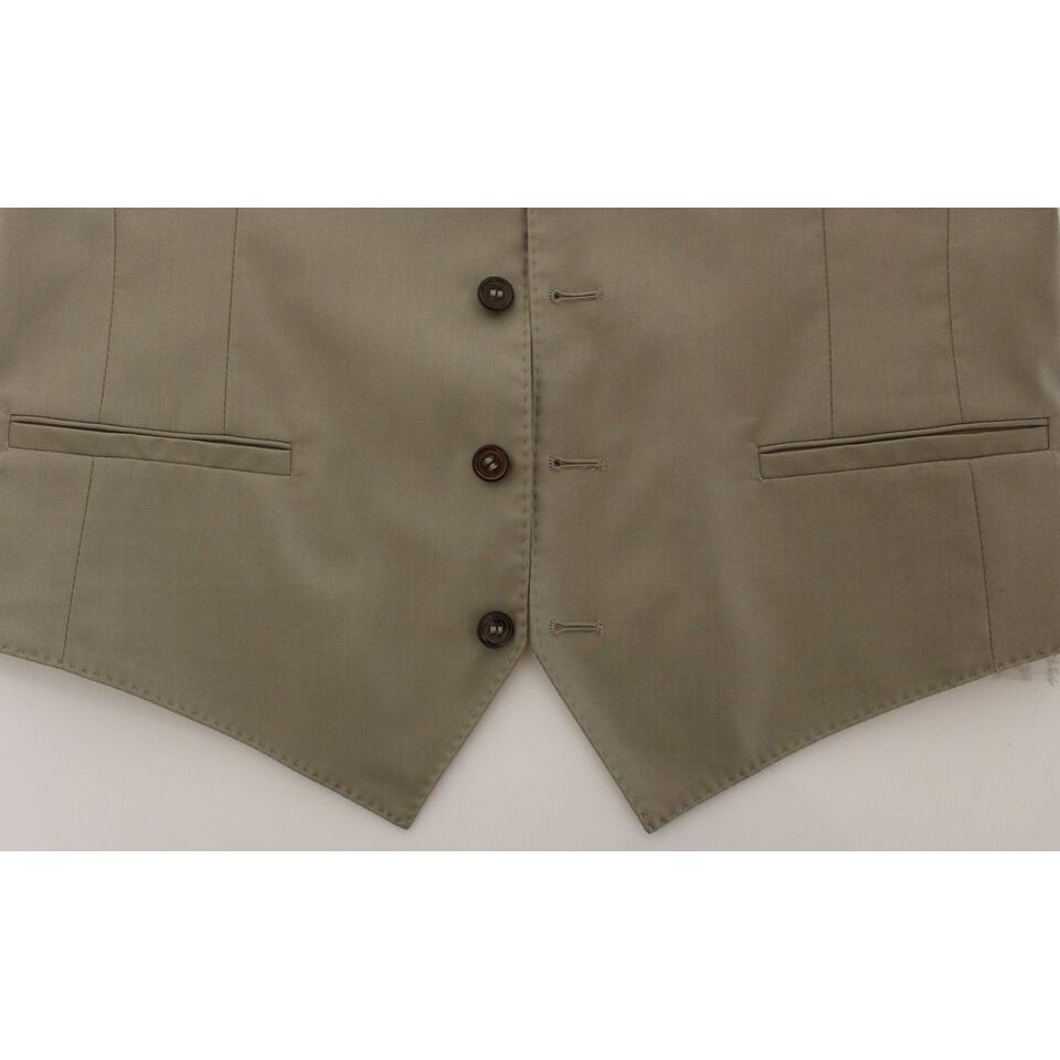 Dolce & Gabbana Beige Cotton Dress Vest for Luxe Style
