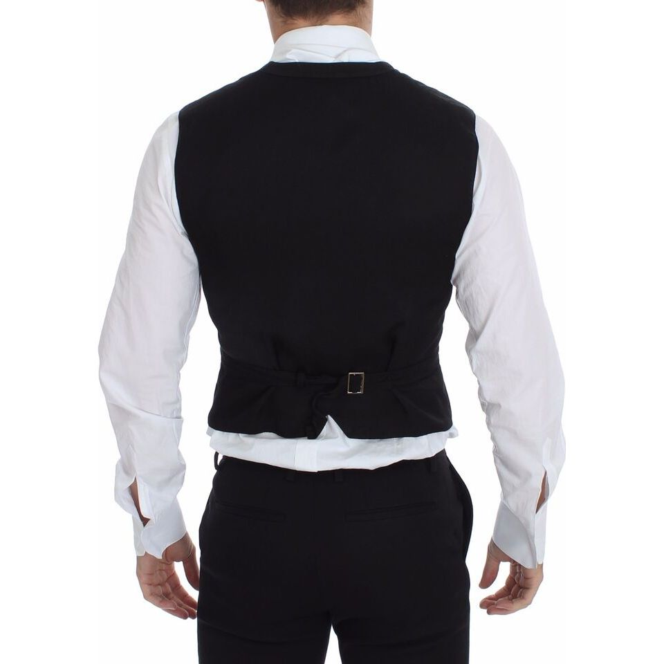 Dolce & Gabbana Black Cotton Blend Dress Vest