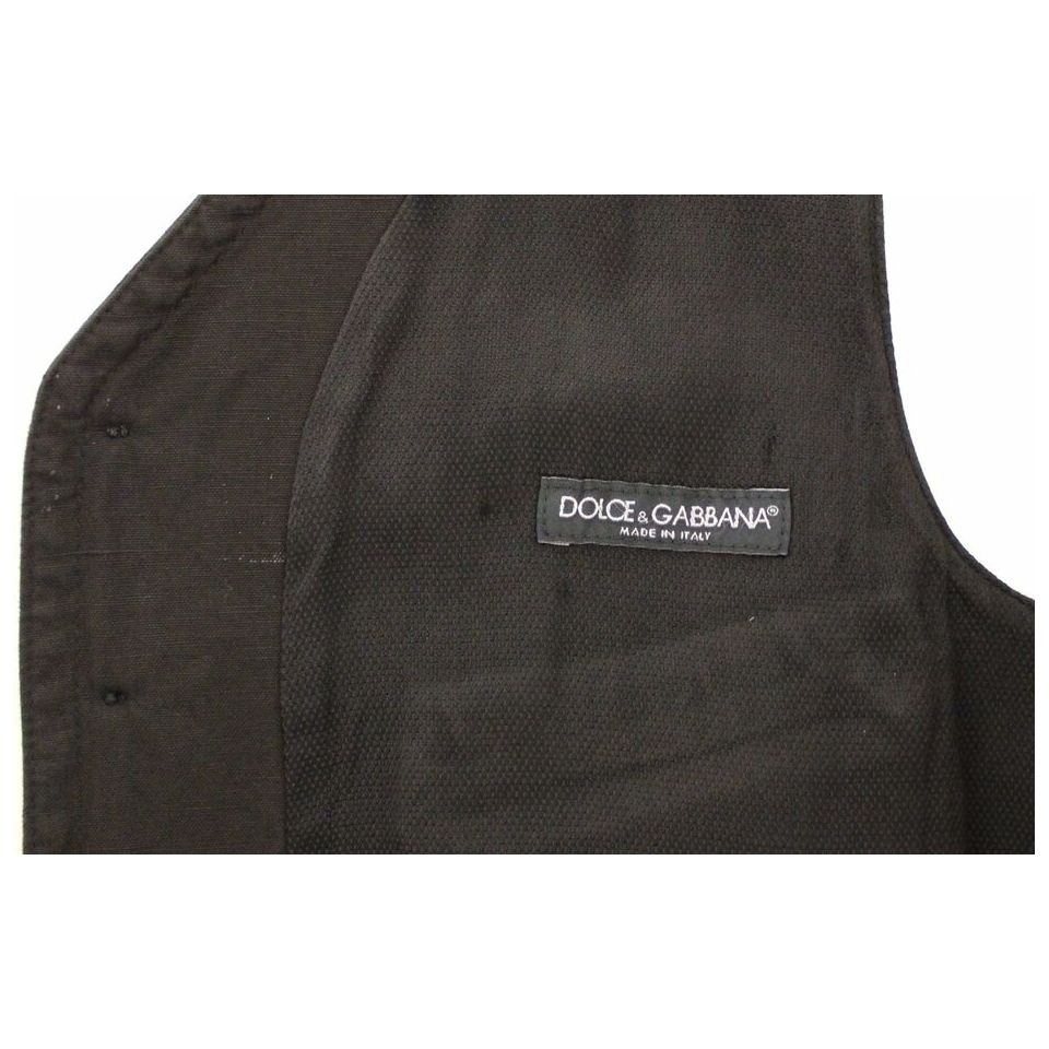 Dolce & Gabbana Black Cotton Blend Dress Vest