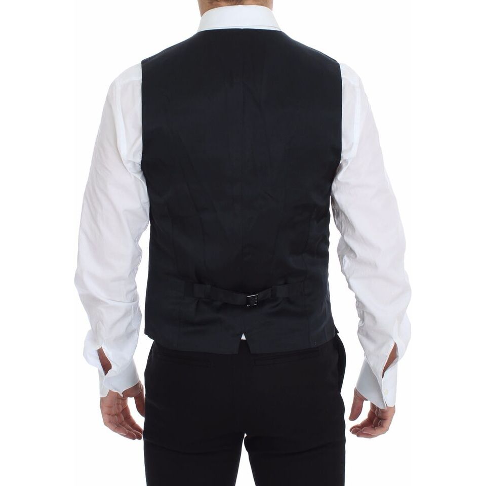 Dolce & Gabbana Blue Cotton Stretch Dress Vest