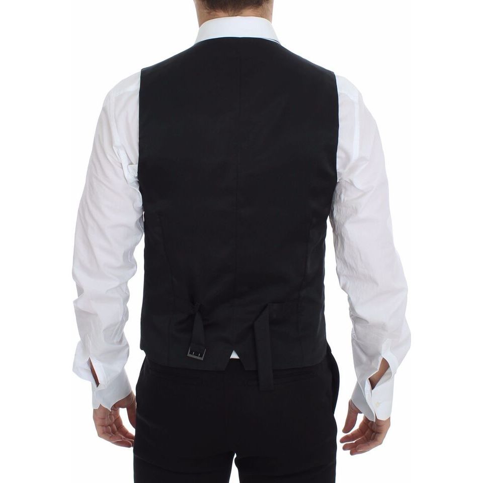 Dolce & Gabbana Gray Wool Stretch Dress Vest