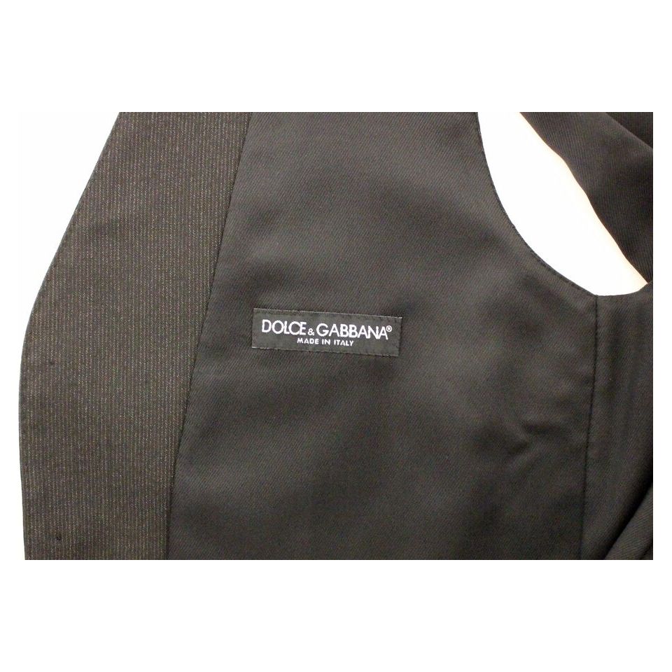 Dolce & Gabbana Gray Wool Stretch Dress Vest