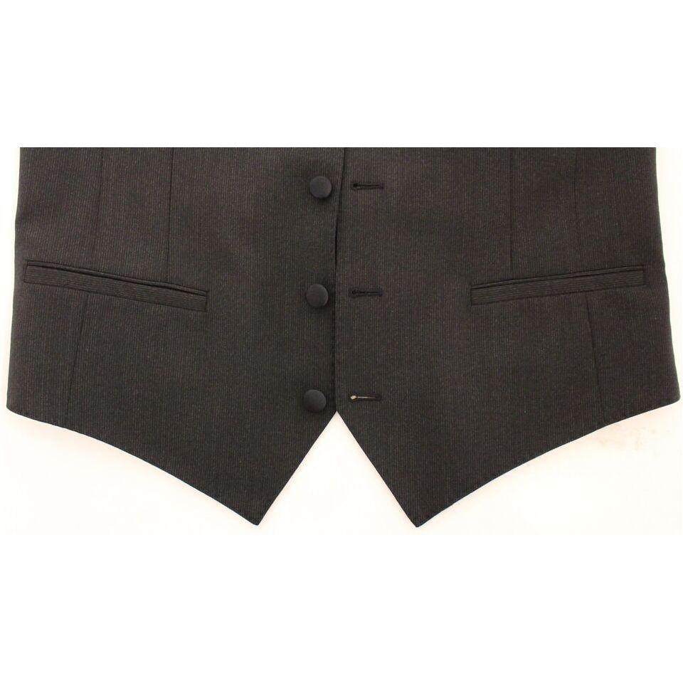 Dolce & Gabbana Gray Wool Stretch Dress Vest