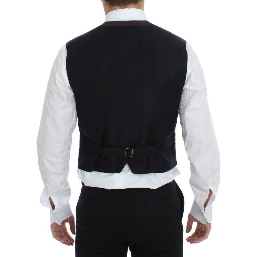 Dolce & Gabbana Brown Cotton Blend Dress Vest
