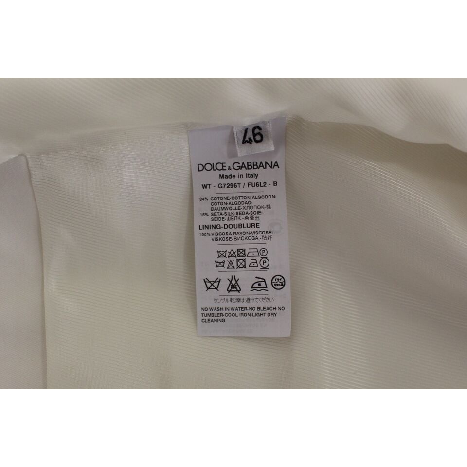 Dolce & Gabbana White Cotton Silk Dress Vest