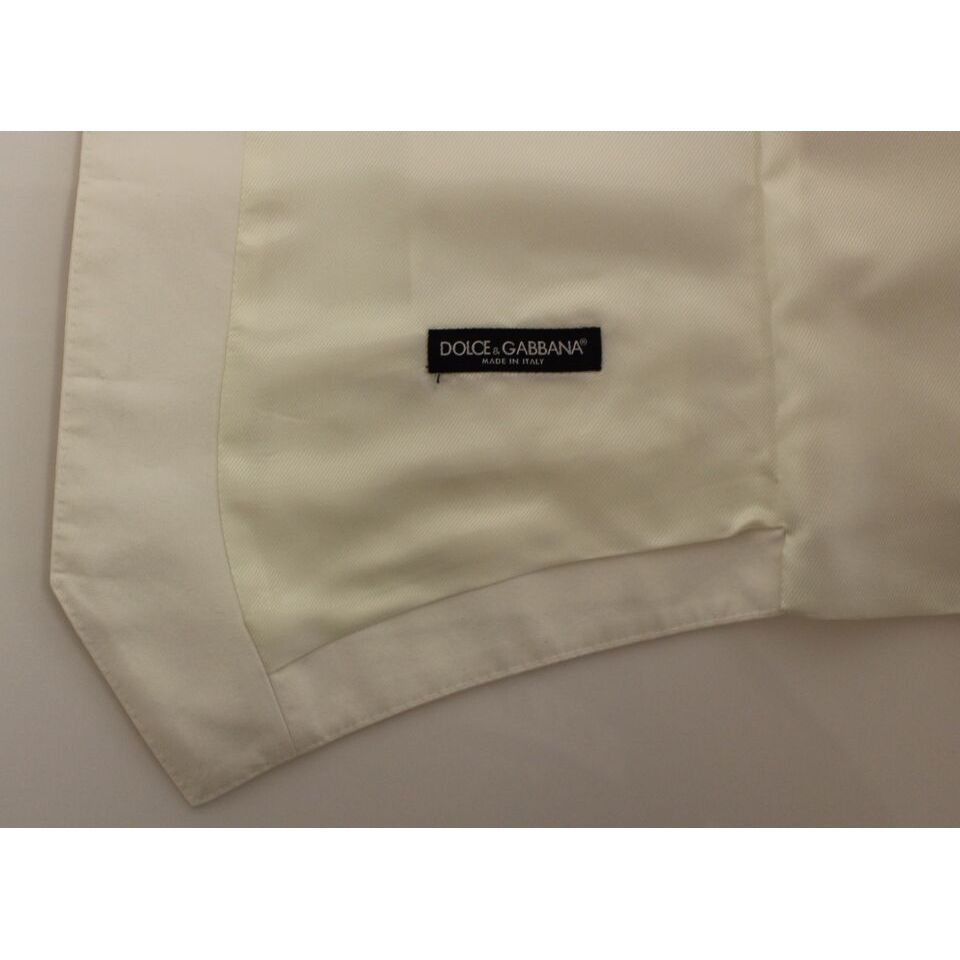 Dolce & Gabbana White Cotton Silk Dress Vest
