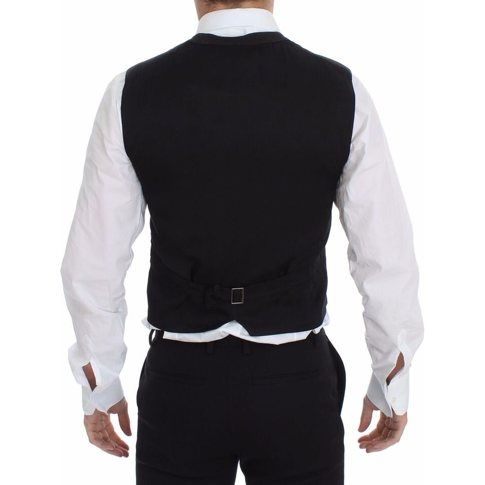 Dolce & Gabbana Black Cotton Dress Vest for Timeless Style