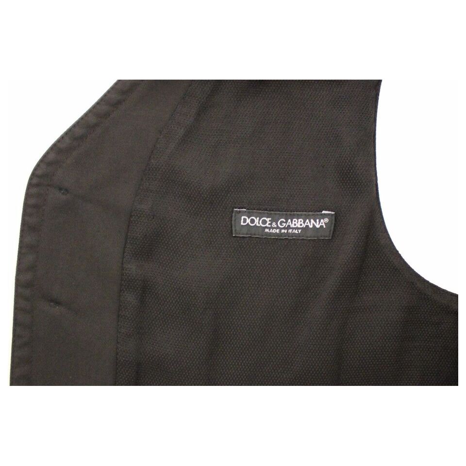 Dolce & Gabbana Black Cotton Dress Vest for Timeless Style