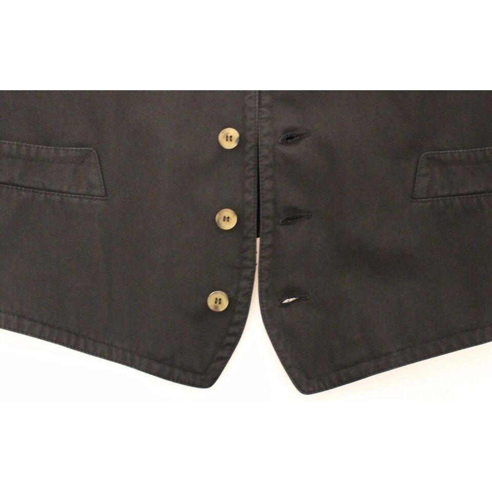 Dolce & Gabbana Black Cotton Dress Vest for Timeless Style
