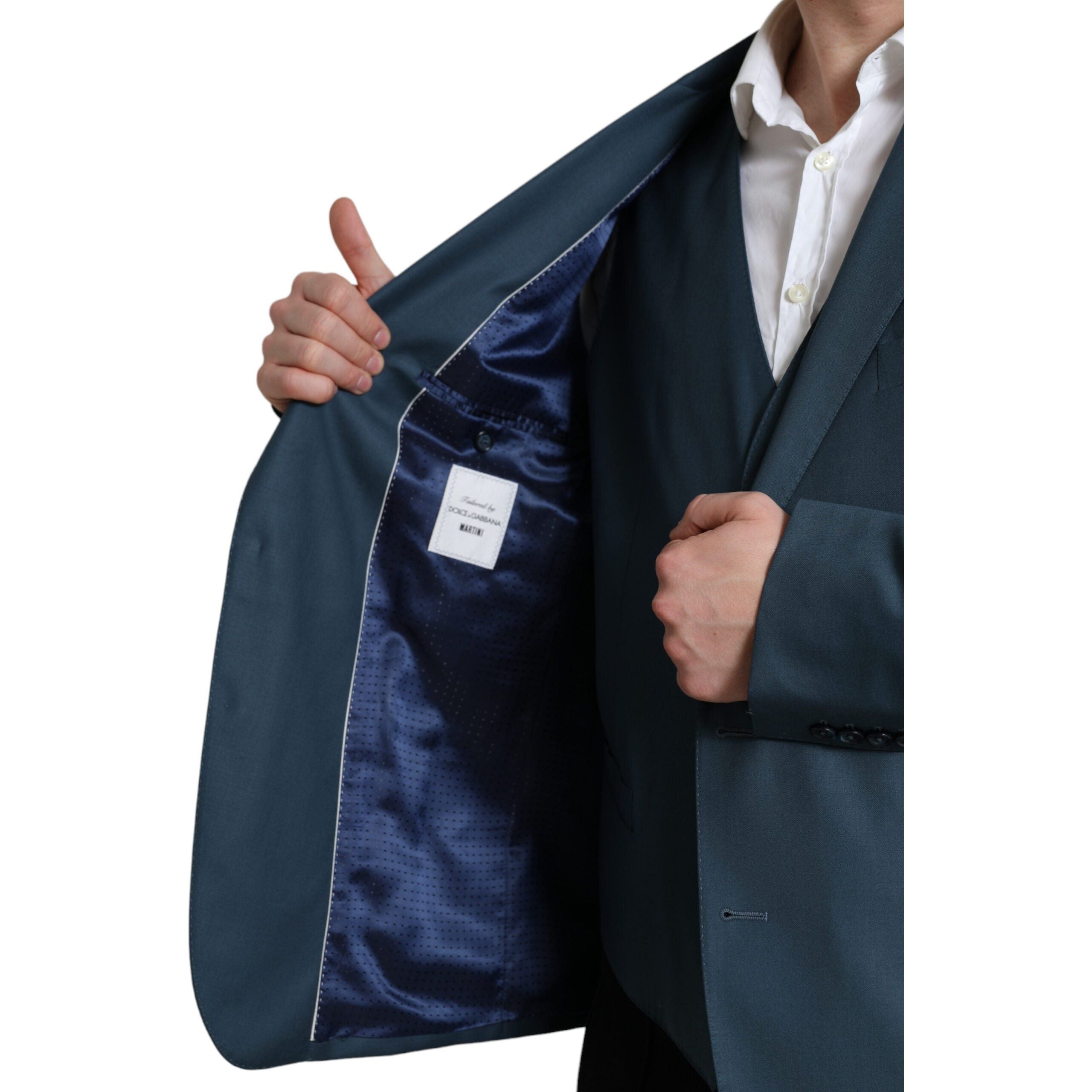 Dolce & Gabbana Green Wool Two-Piece Suit