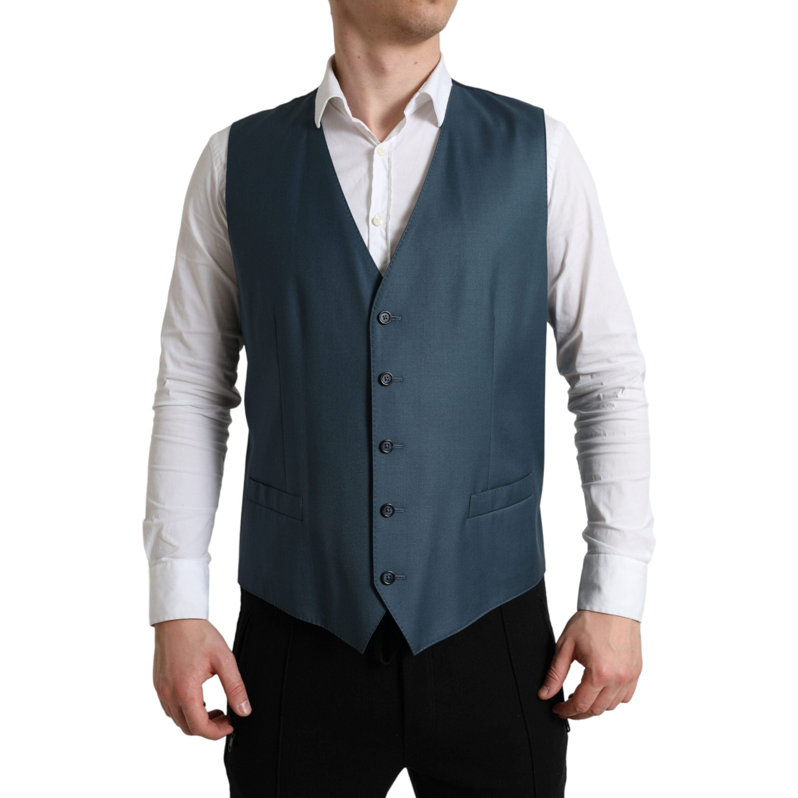 Dolce & Gabbana Green Wool Two-Piece Suit