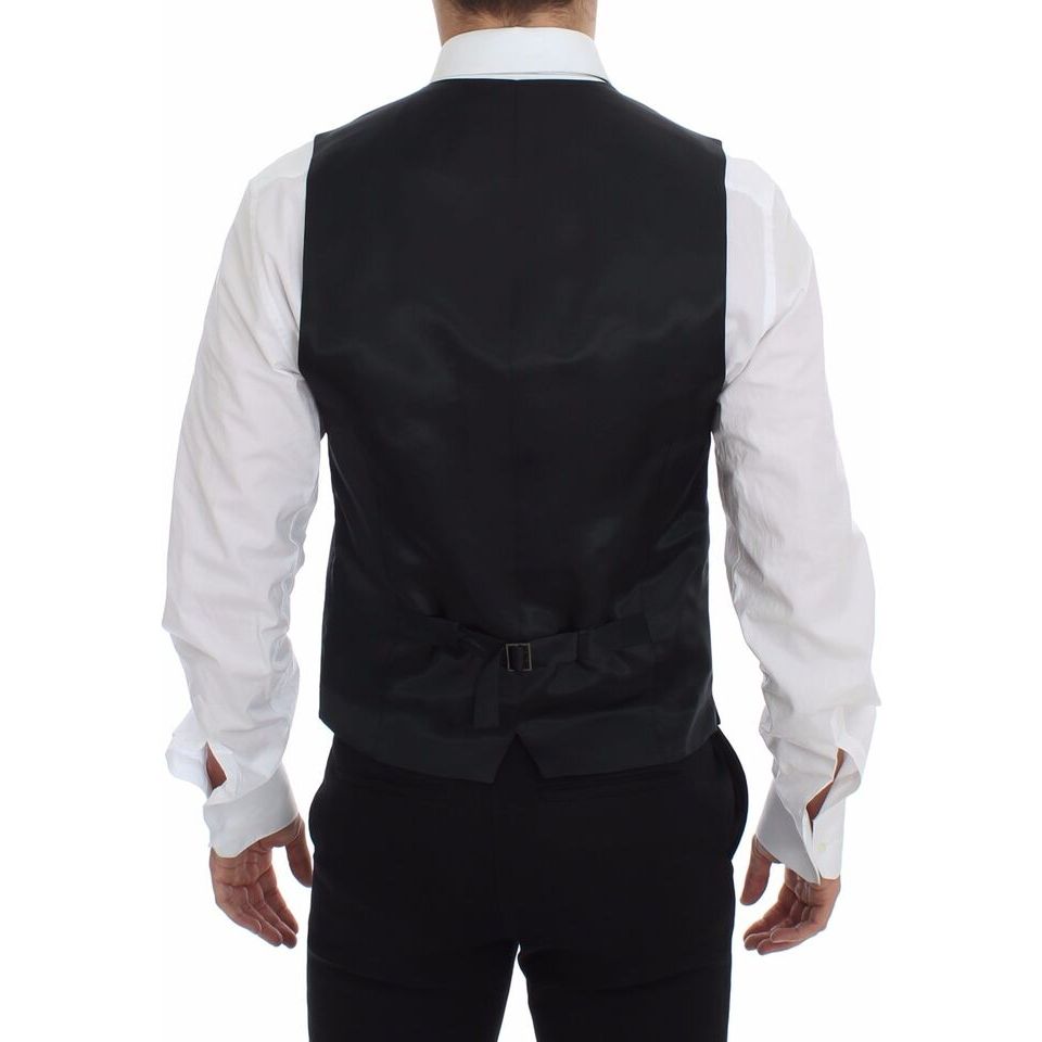 Dolce & Gabbana Gray Wool Dress Vest for Sophistication