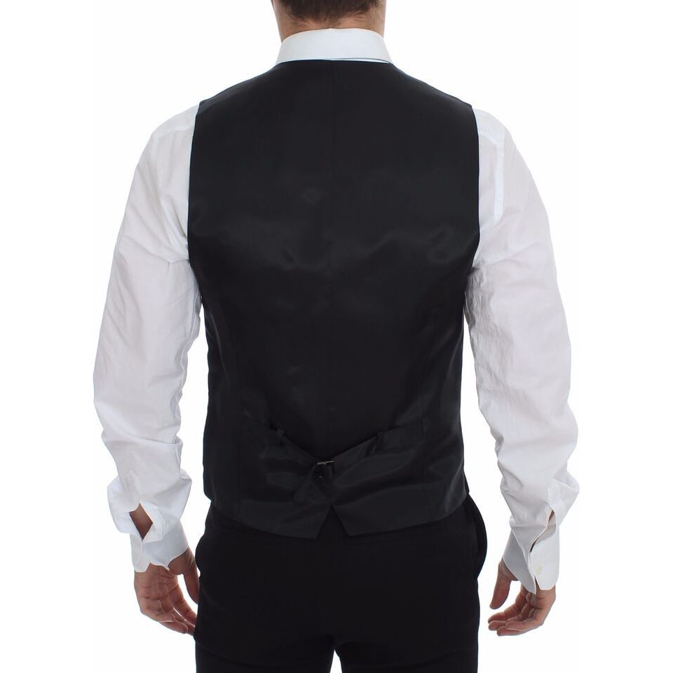 Dolce & Gabbana Gray Wool Dress Vest for Sophisticated Style