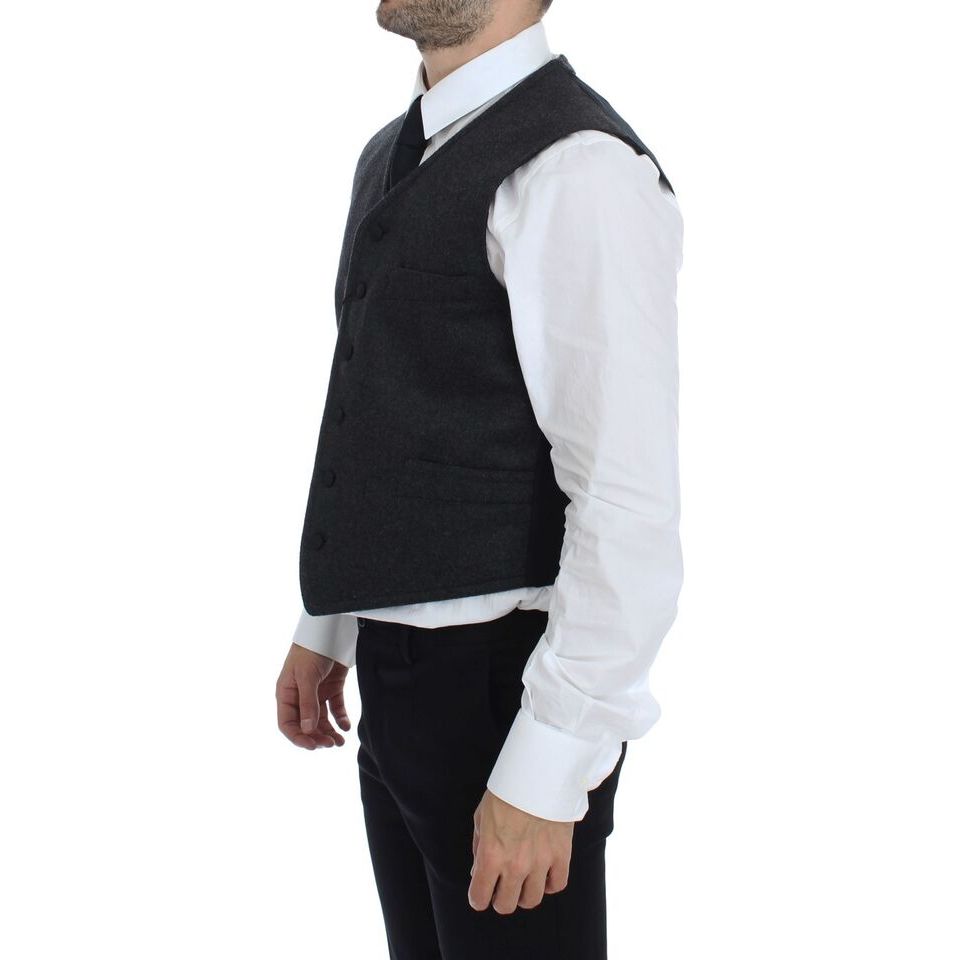 Dolce & Gabbana Gray Wool Blend Dress Vest