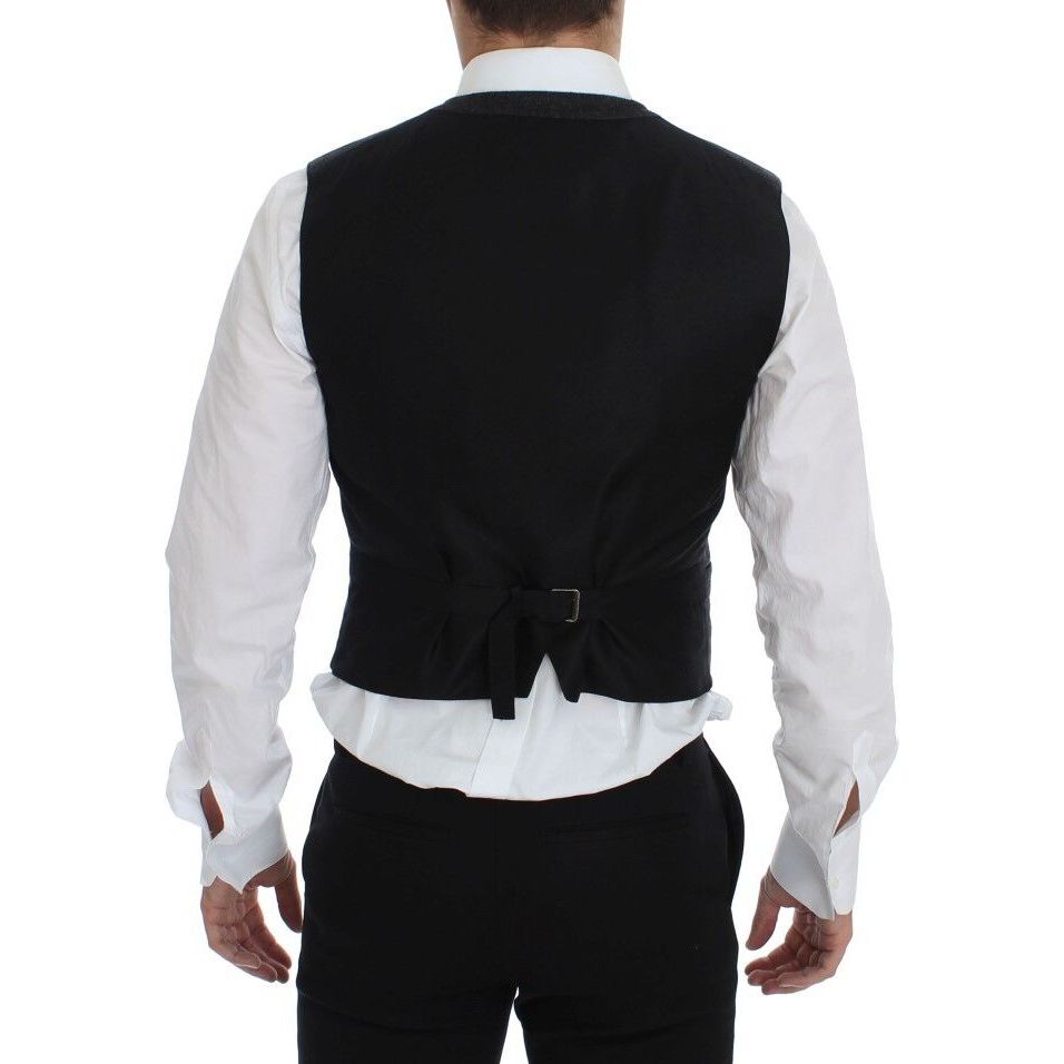 Dolce & Gabbana Gray Wool Blend Dress Vest