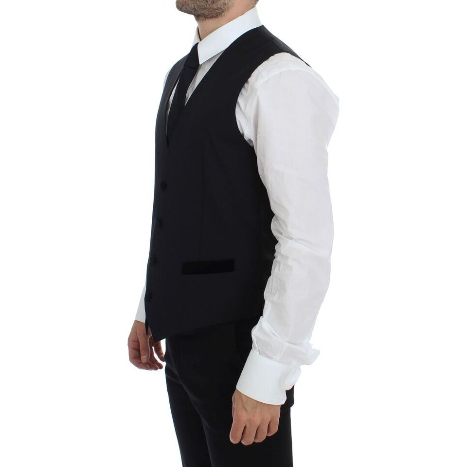 Dolce & Gabbana Black Wool Formal Dress Vest