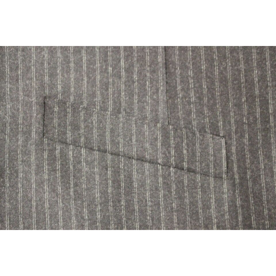 Dolce & Gabbana Gray Wool Striped Dress Vest