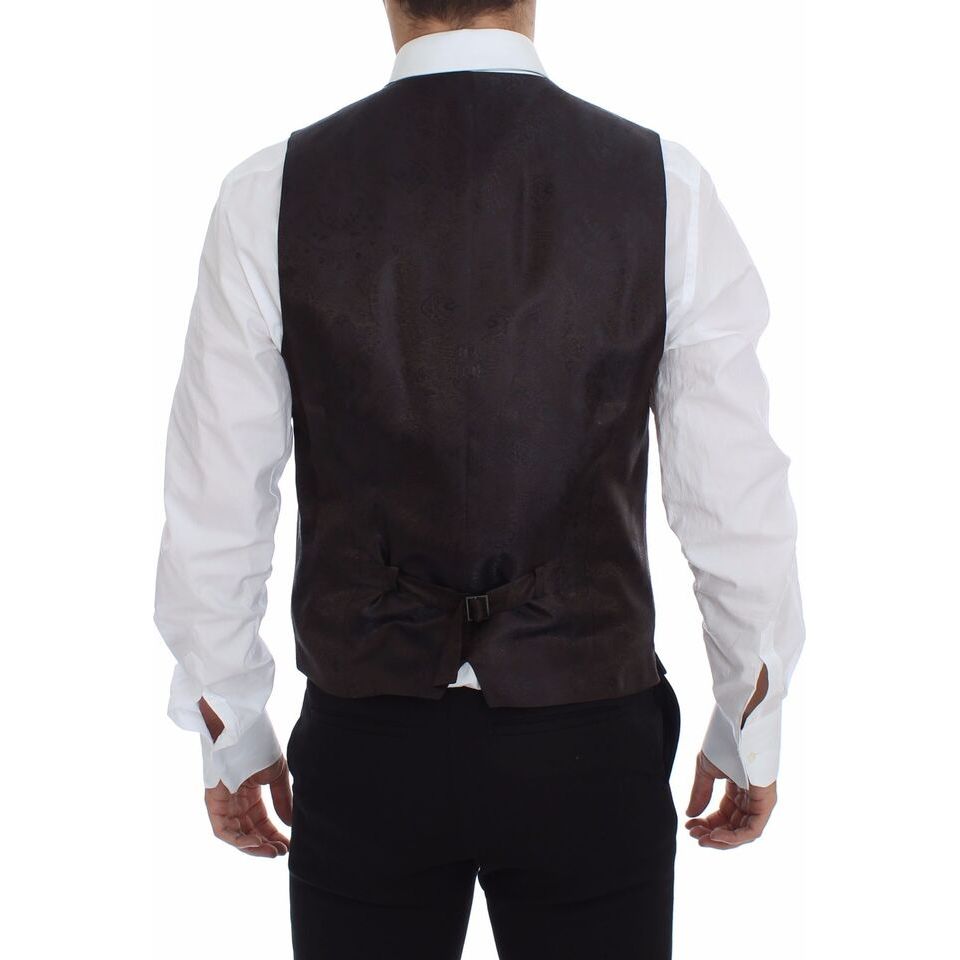 Dolce & Gabbana Grey Wool Dress Vest Luxe