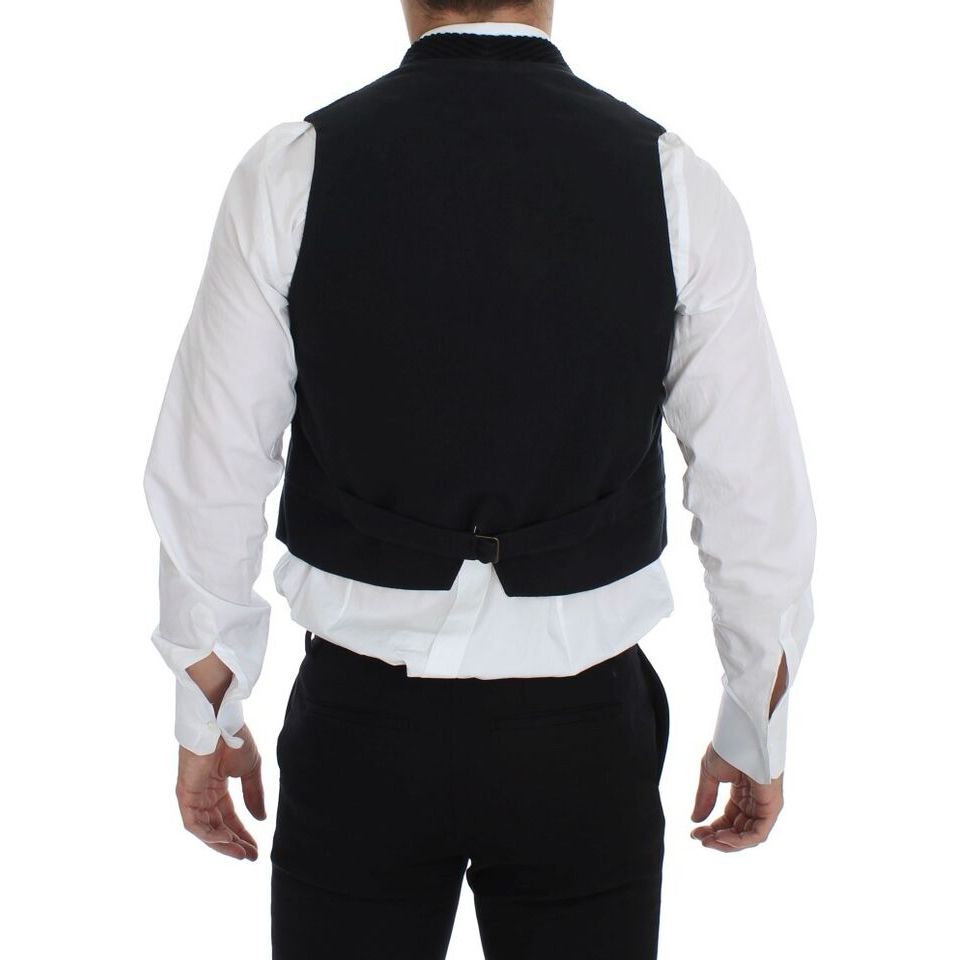 Dolce & Gabbana Black Cotton Manchester Dress Vest