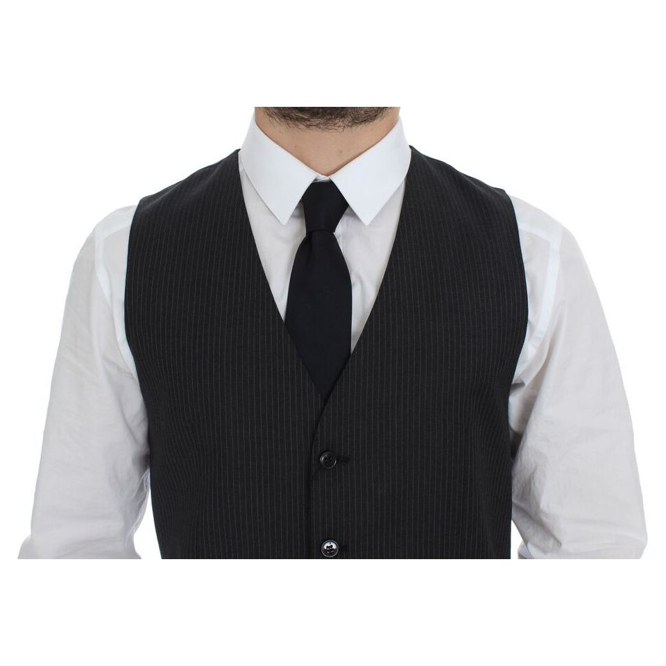 Dolce & Gabbana Gray Wool Dress Vest for Sophistication
