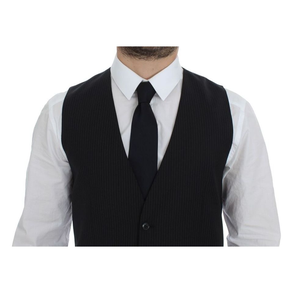 Dolce & Gabbana Black Wool Dress Vest