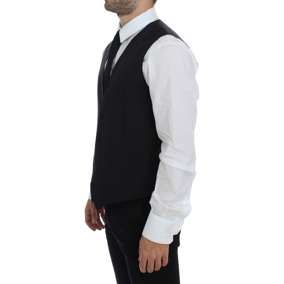 Dolce & Gabbana Black Wool Dress Vest
