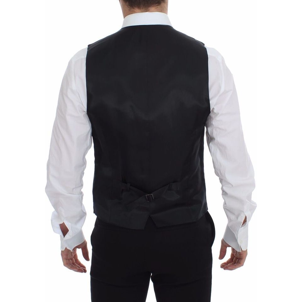 Dolce & Gabbana Gray Wool Dress Vest