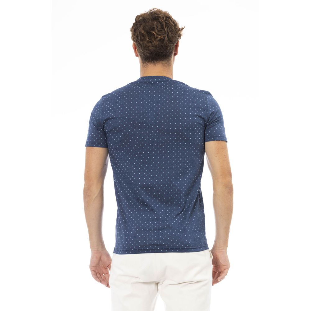 Baldinini Trend Blue Cotton T-Shirt for Elevated Style