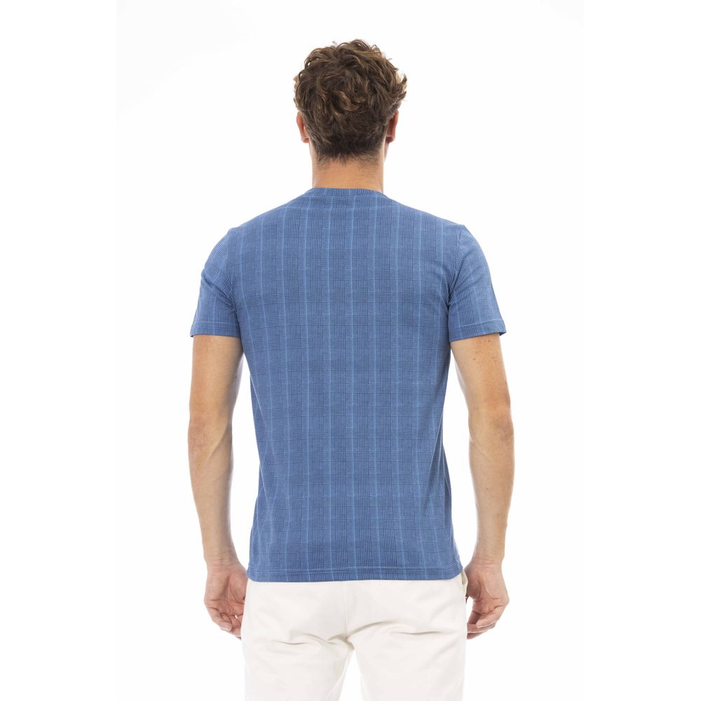 Baldinini Trend Blue Cotton T-Shirt for Elevated Style