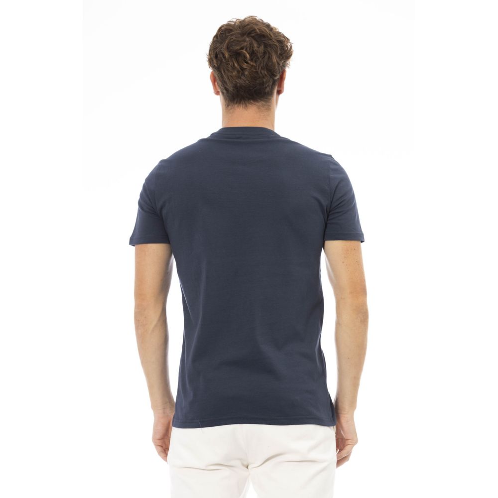 Baldinini Trend Blue Cotton T-Shirt for Elevated Style