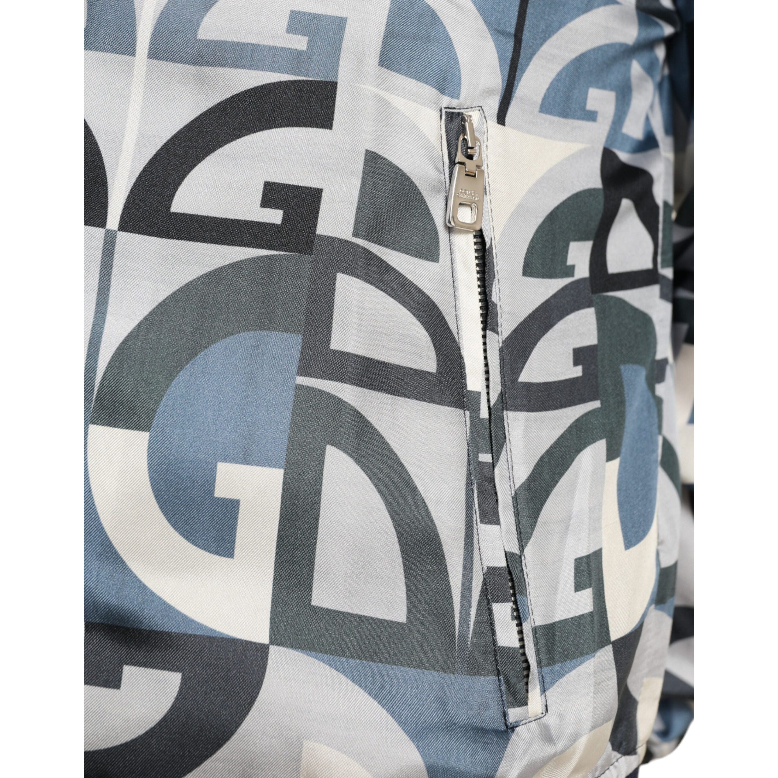 Dolce & Gabbana Multicolor Silk Bomber Jacket Classic Elegance