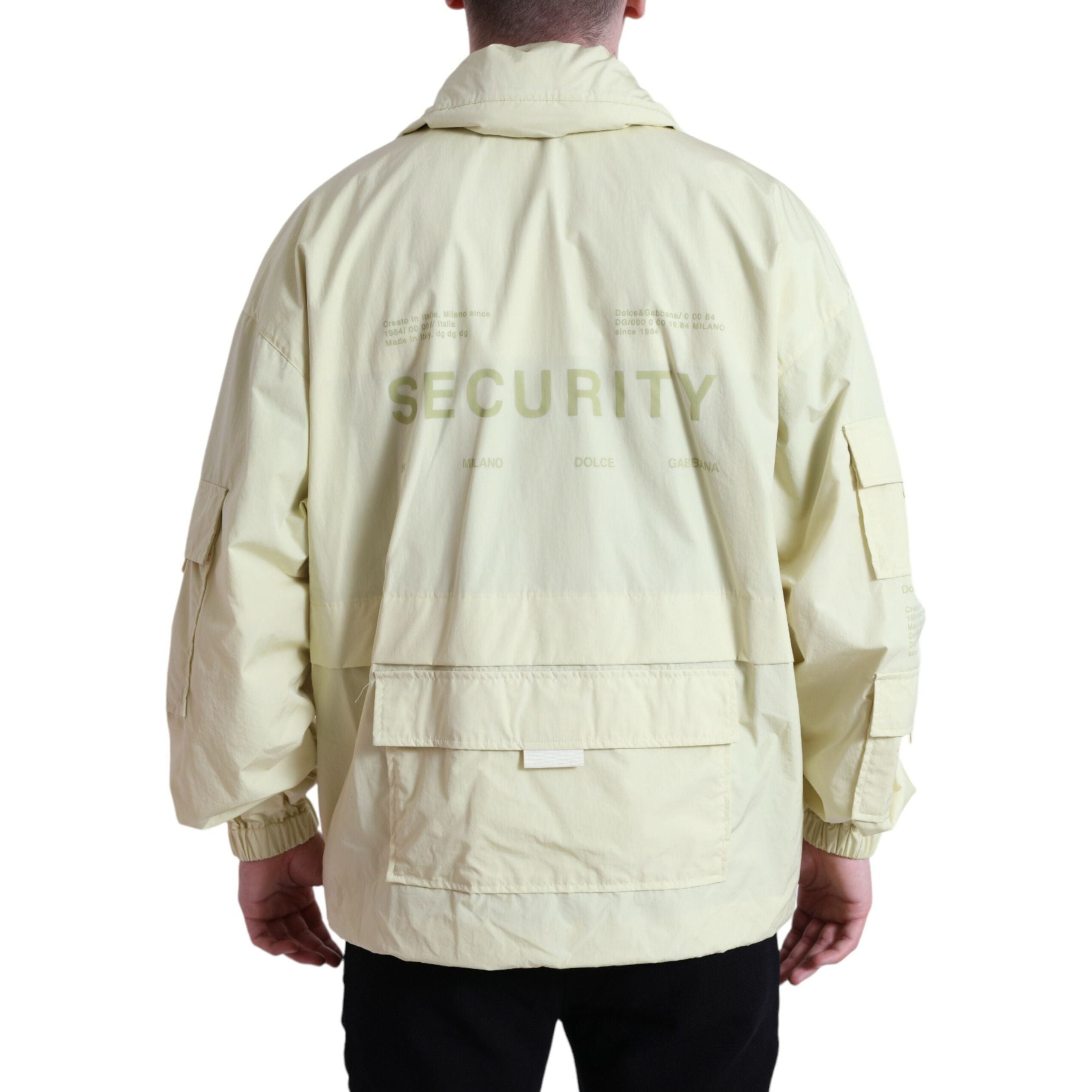 Dolce & Gabbana Yellow Nylon Windbreaker Jacket Luxury
