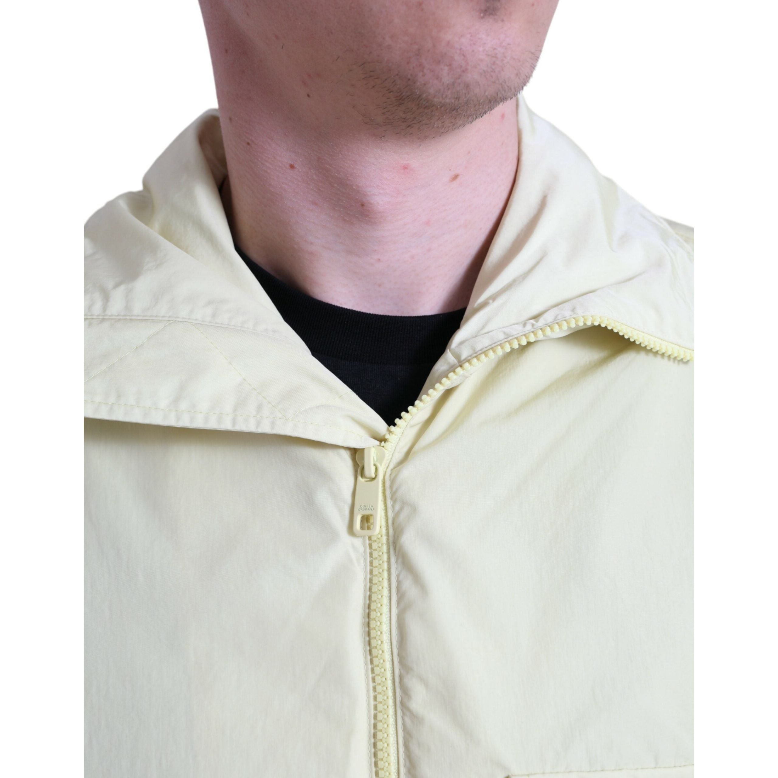 Dolce & Gabbana Yellow Nylon Windbreaker Jacket Luxury