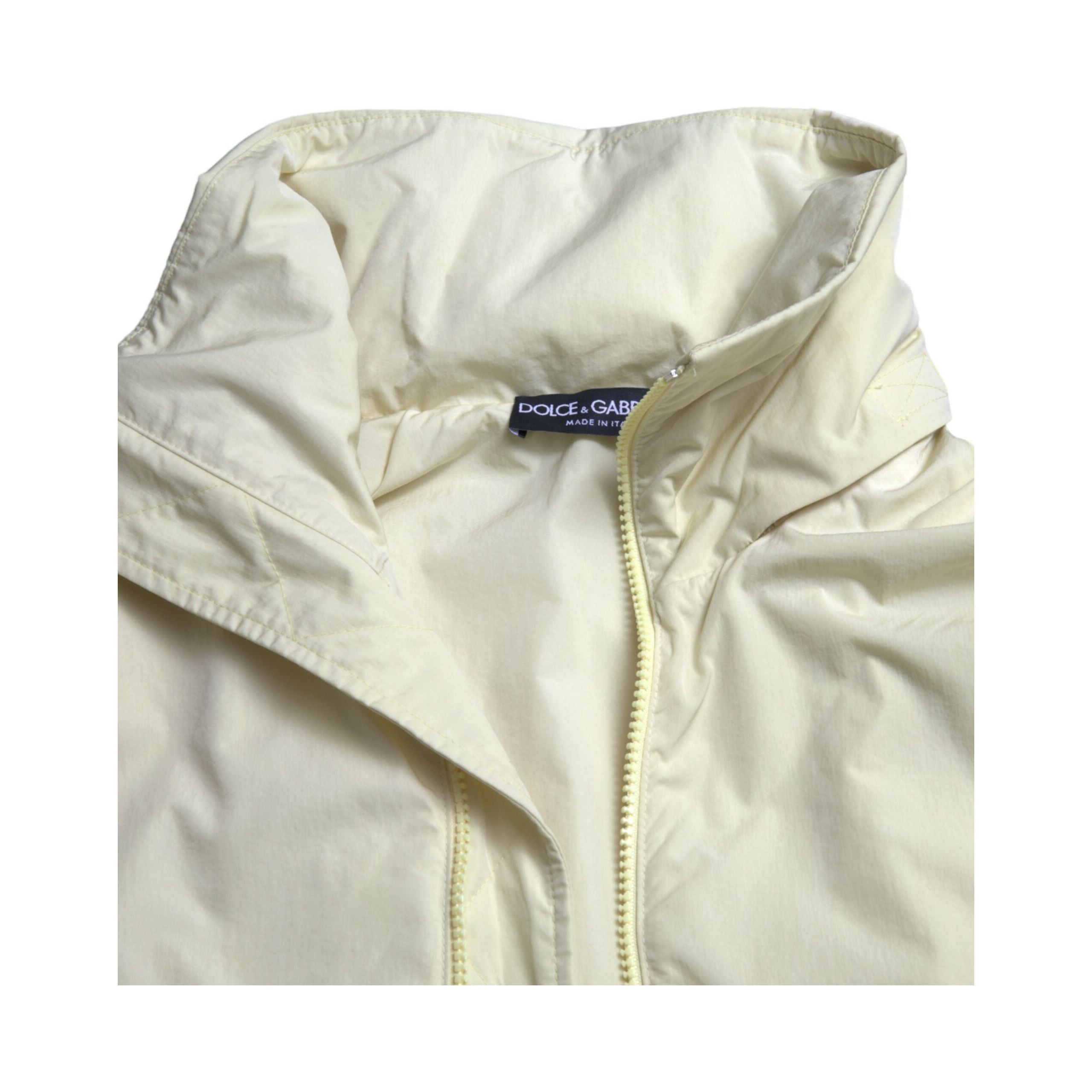 Dolce & Gabbana Yellow Nylon Windbreaker Jacket Luxury