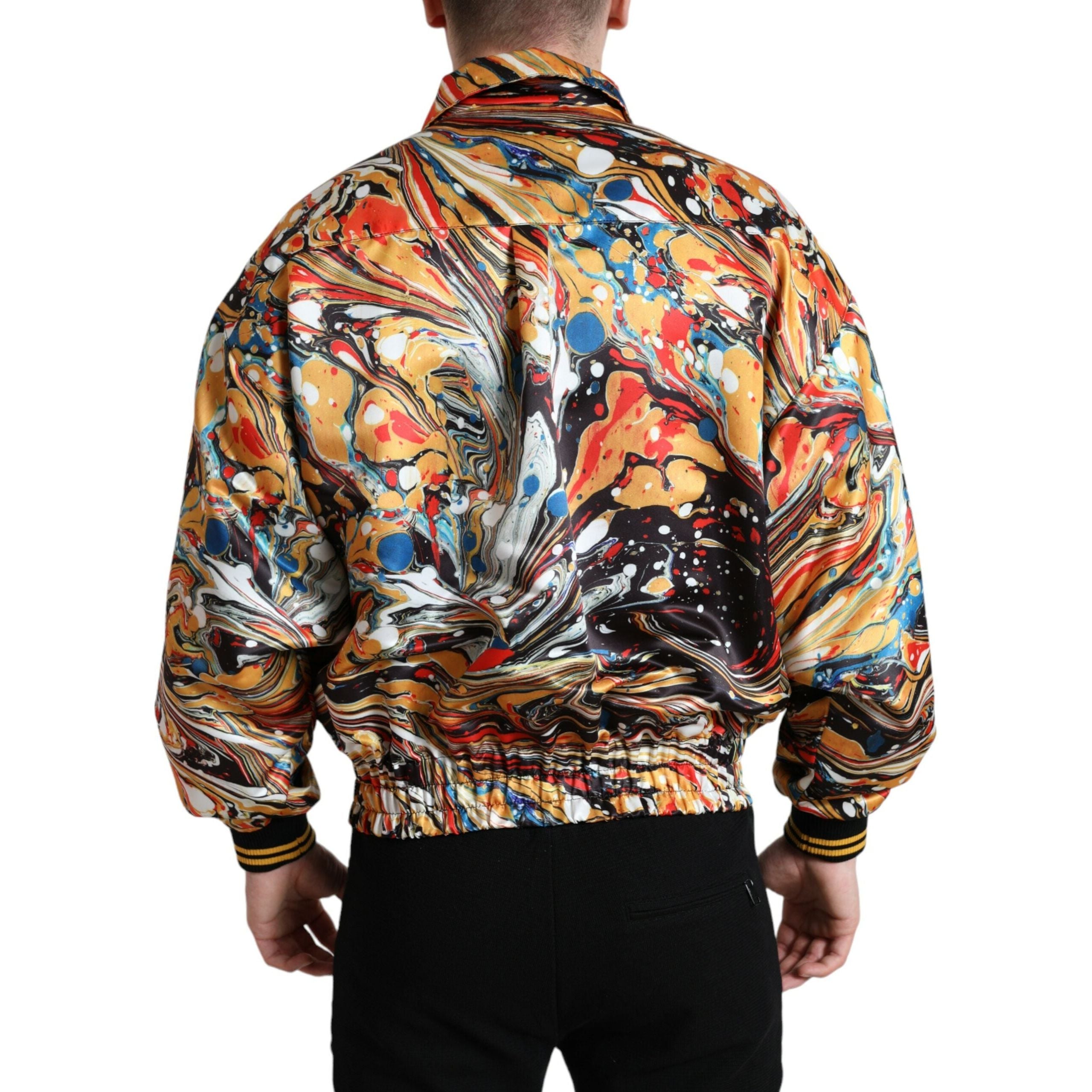 Dolce & Gabbana Multicolor Silk Bomber Jacket Elegance