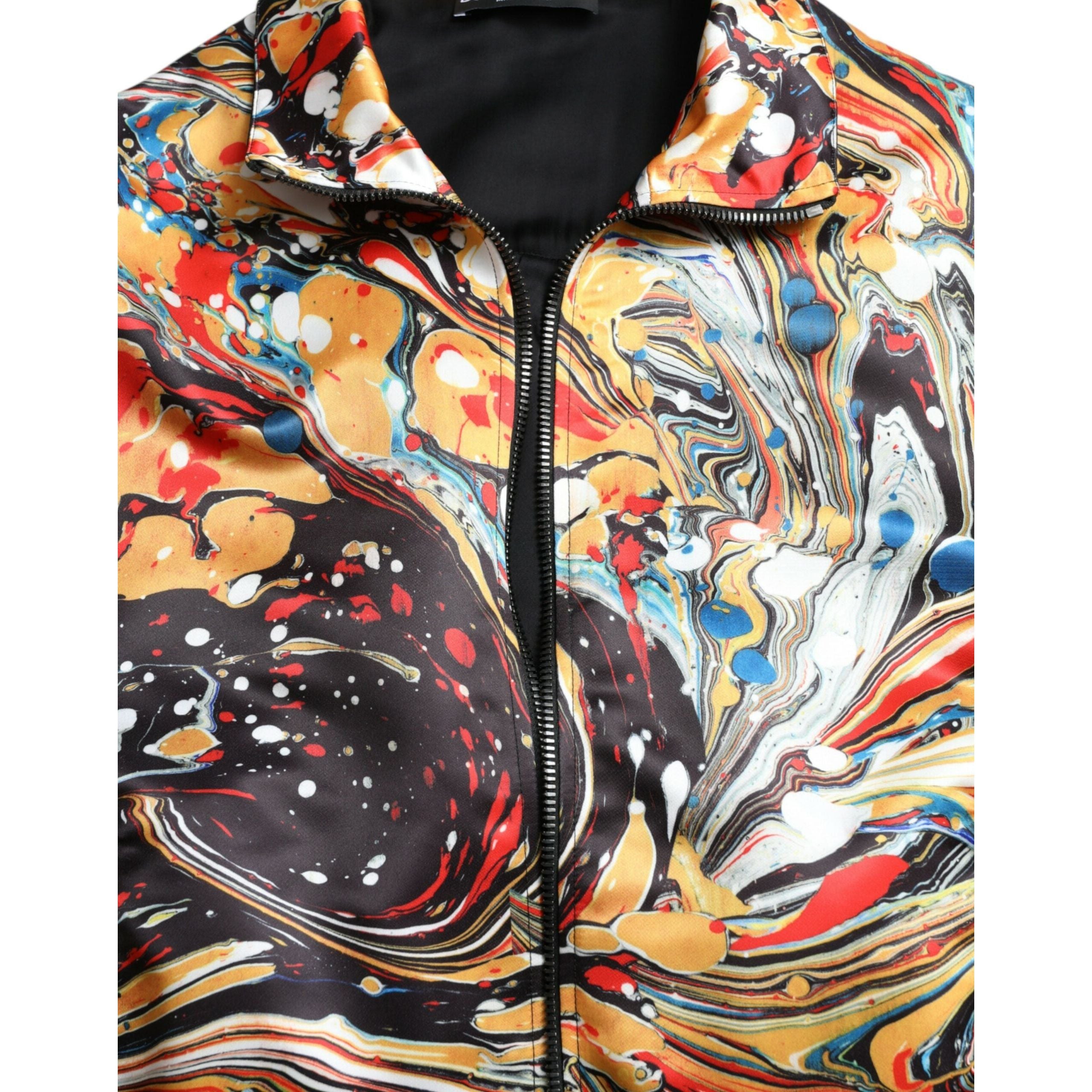 Dolce & Gabbana Multicolor Silk Bomber Jacket Elegance