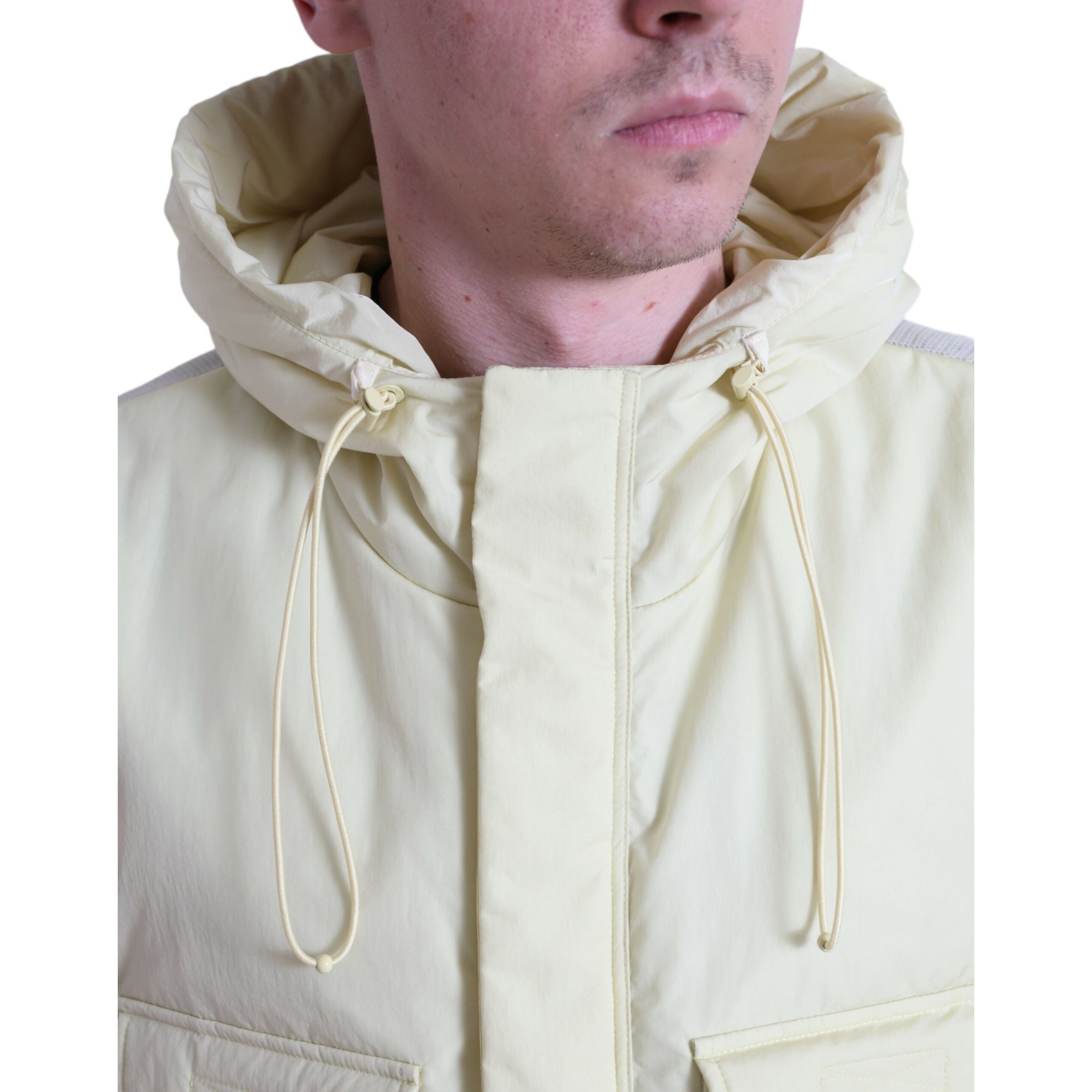 Dolce & Gabbana Sunshine Yellow Nylon Hooded Vest Jacket