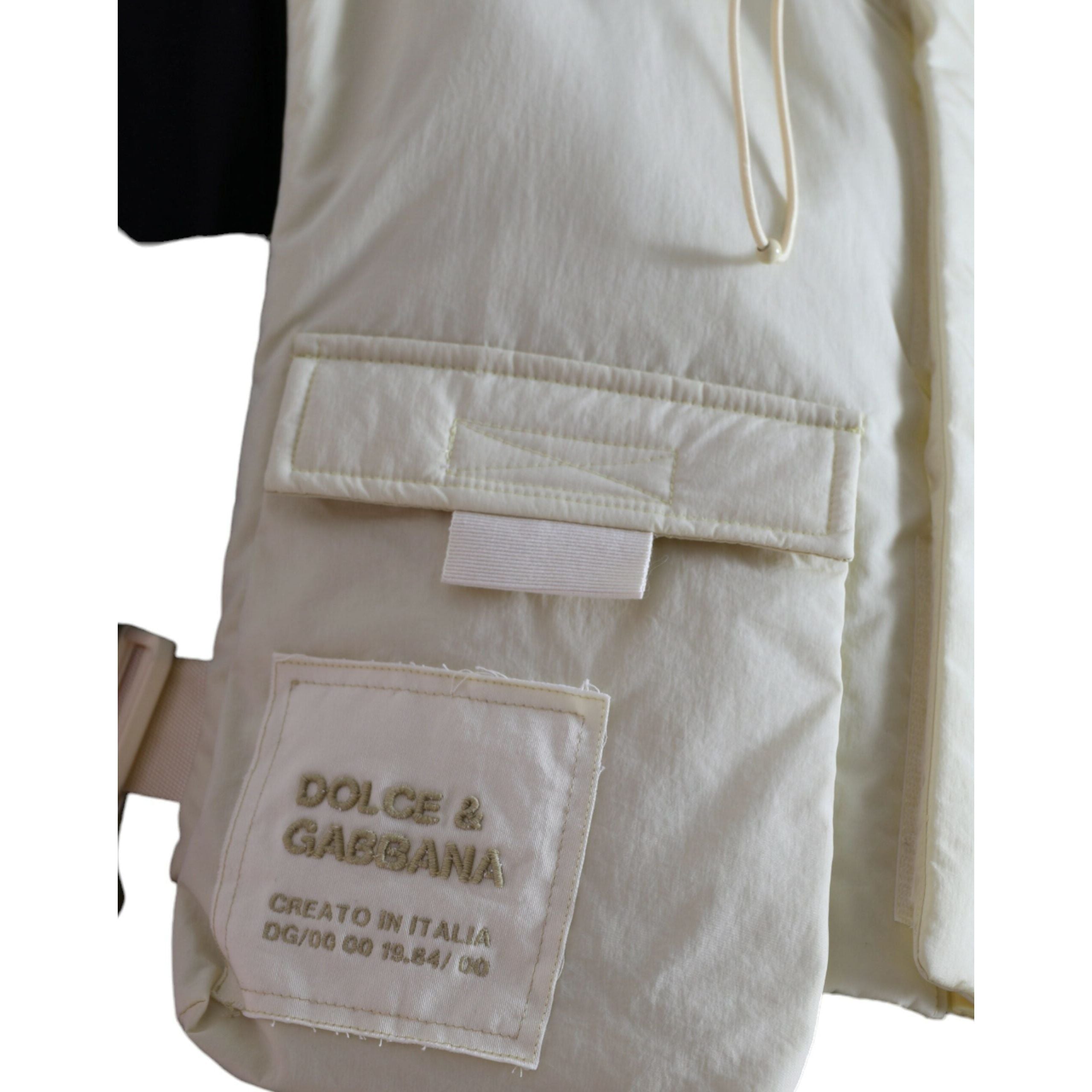 Dolce & Gabbana Sunshine Yellow Nylon Hooded Vest Jacket