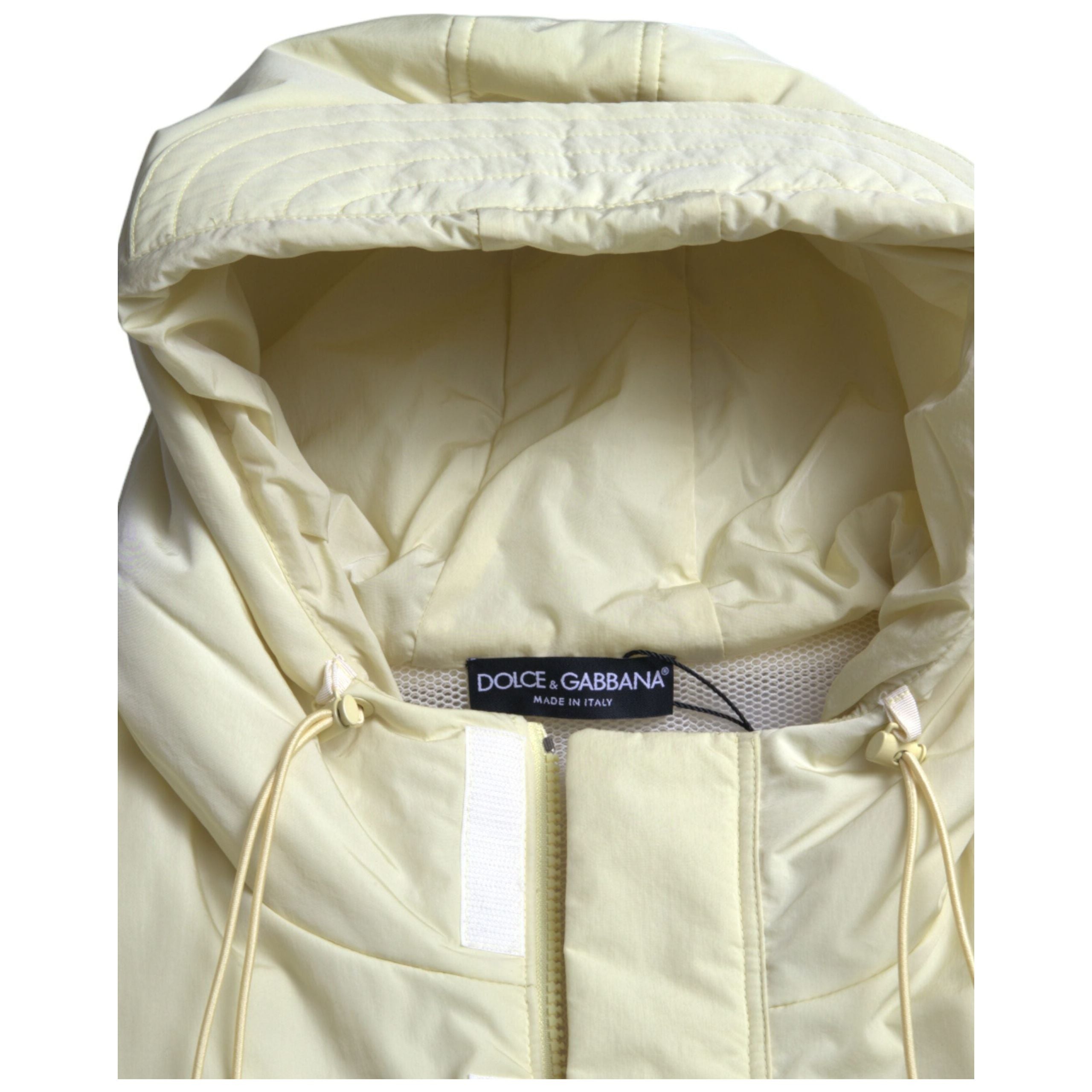 Dolce & Gabbana Sunshine Yellow Nylon Hooded Vest Jacket