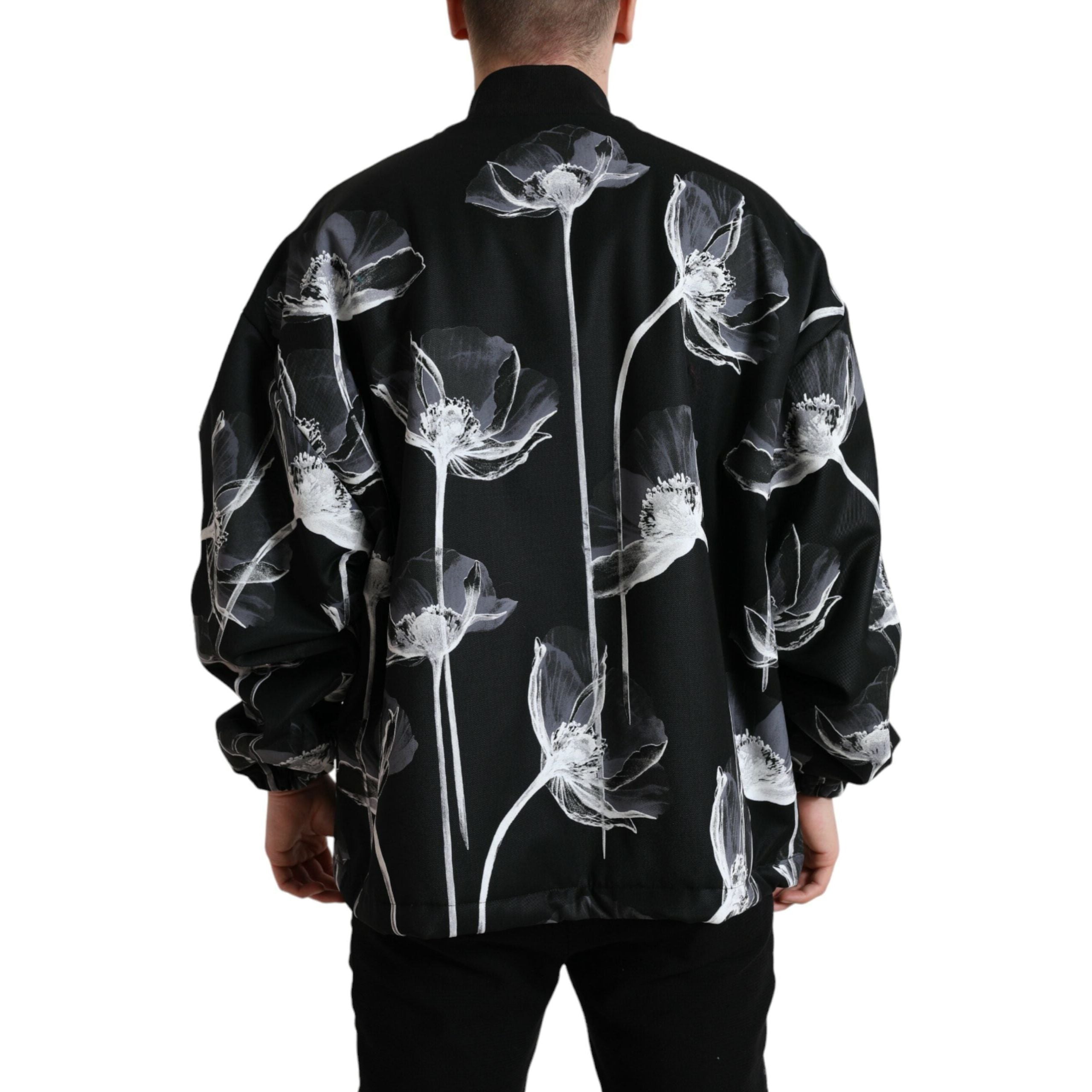Dolce & Gabbana Black Virgin Wool Bomber Jacket